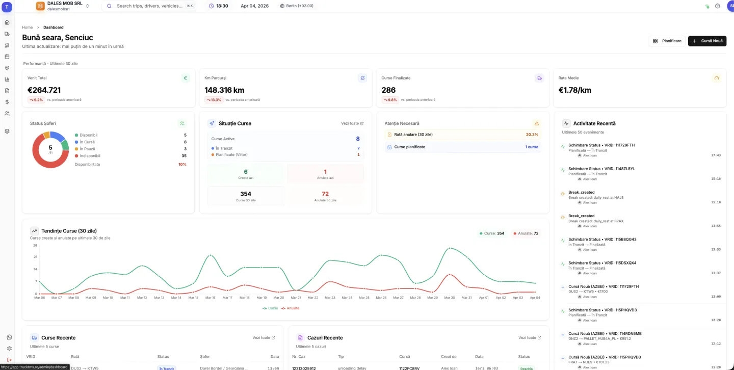 truckTMS vs Excel for truck dispatch